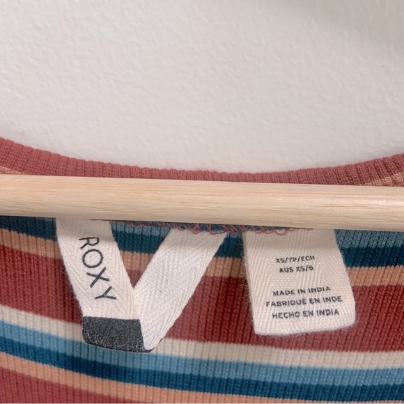Roxy, rust blue white and orange striped dress in XS - Picture 10 of 13